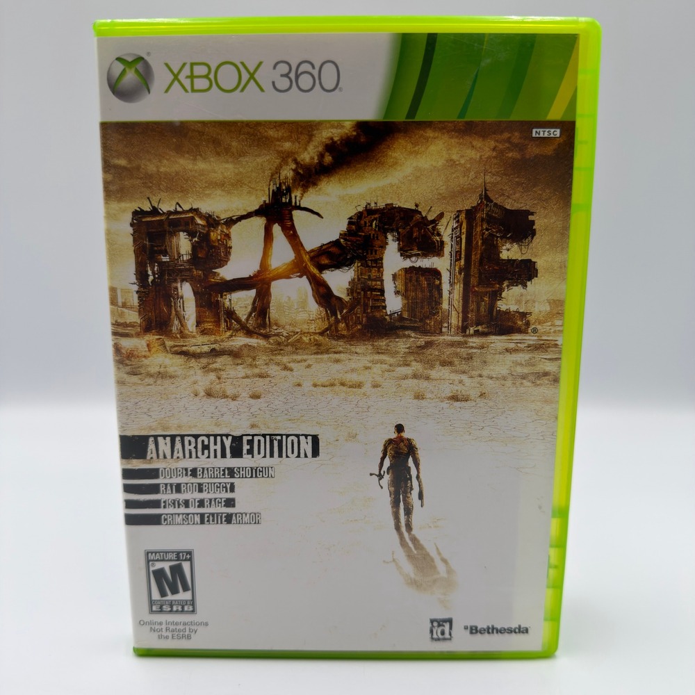 Rage Anarchy Edition Xbox 360 id Software Bethesda 3-Disc Set with Manual